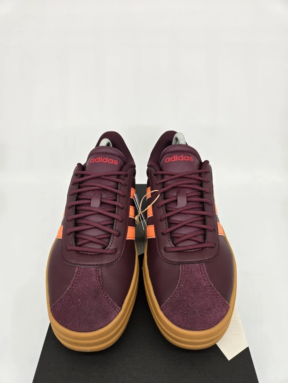 adidas Women's VL Court Bold IH9144 Maroon Dusky Orange Shoes Size 8